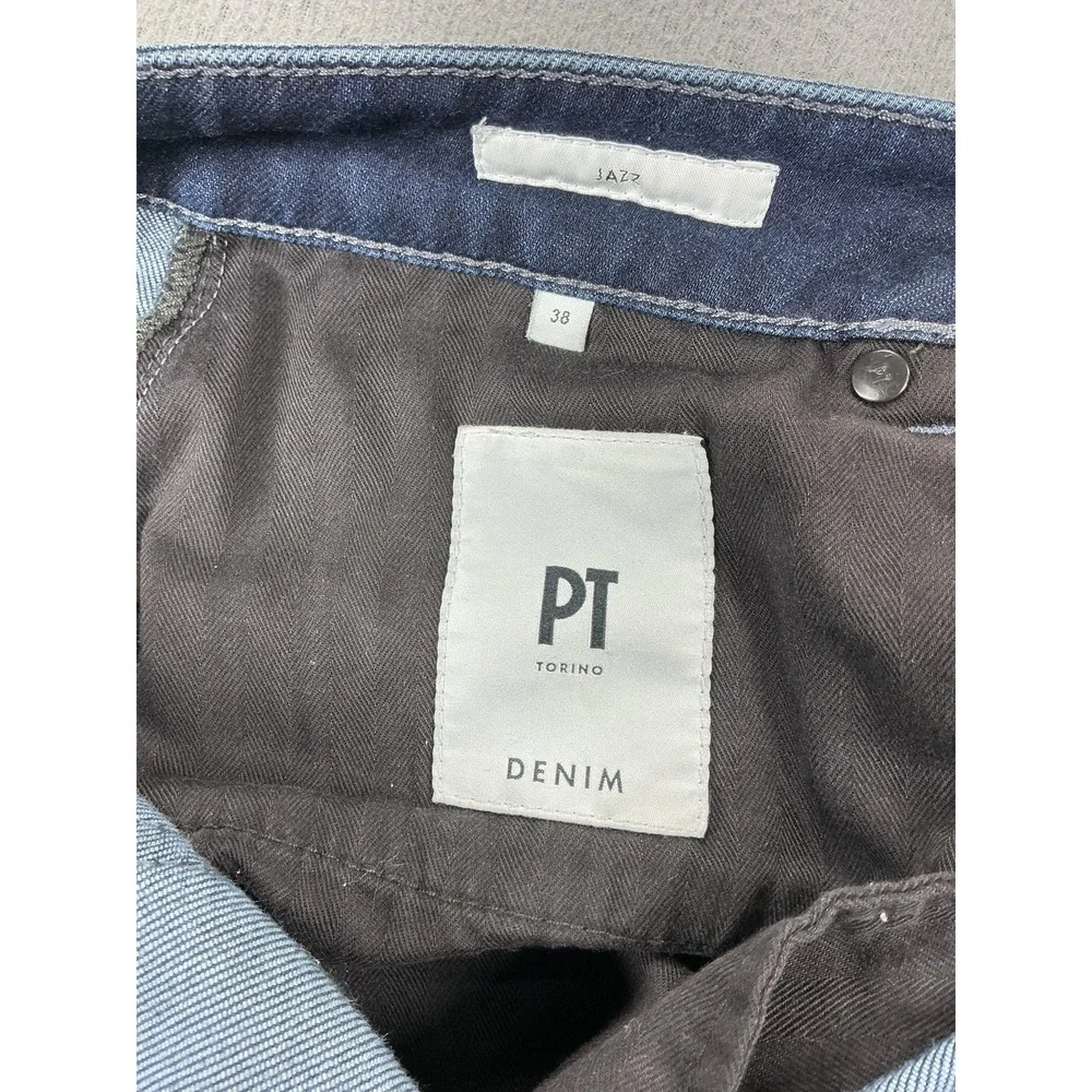 PT Torino Pants Mens 38x32 Blue Chino Regular Fit Stretch Denim Casual Italy
